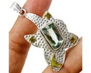 Awesome 925 sterling silver Green Amethyst Pendant